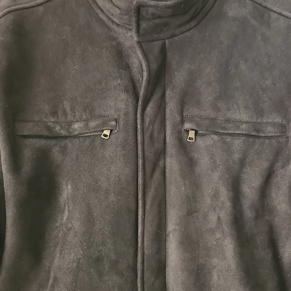 Claiborne Men's Black Faux Suede Jacket LG